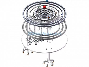 Mechanical Structure Simulating The Motion Of Solar System Planets (SW Design) - SolidWorks - Free Download