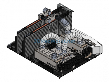 Water-Cooled Computer Motherboard (PROE Design) - ProE  Creo.Parametric - Free Download