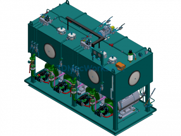 Motor Pump Unit (HPU-5000L-75KW×4) - SolidWorks - Free Download