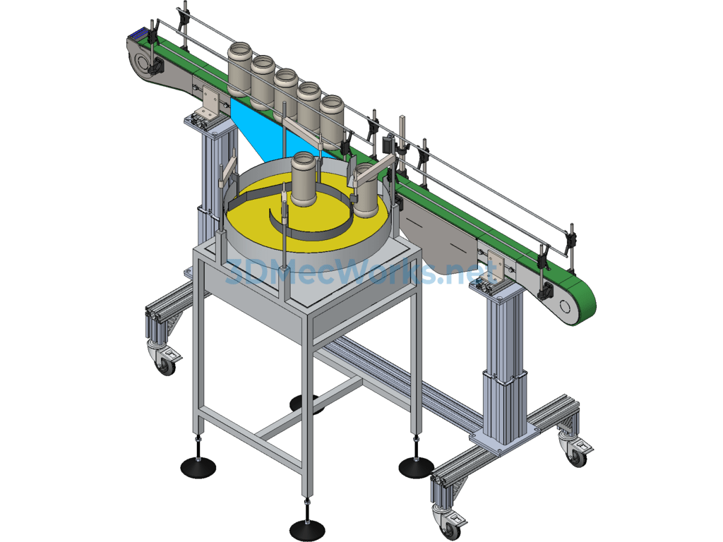 Glass Bottle Conveyor Table (conveyor) - SolidWorks - Free Download Glass Bottle Conveyor Table (conveyor)