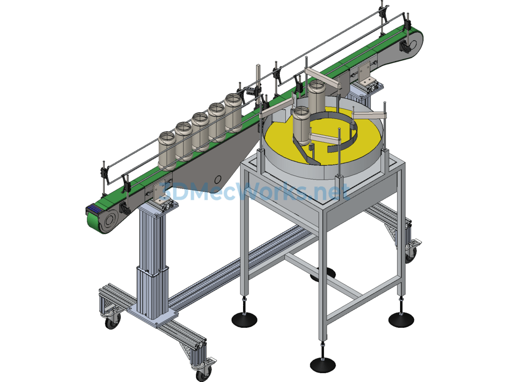Glass Bottle Conveyor Table (conveyor) - SolidWorks - Free Download Glass Bottle Conveyor Table (conveyor) - Image 2