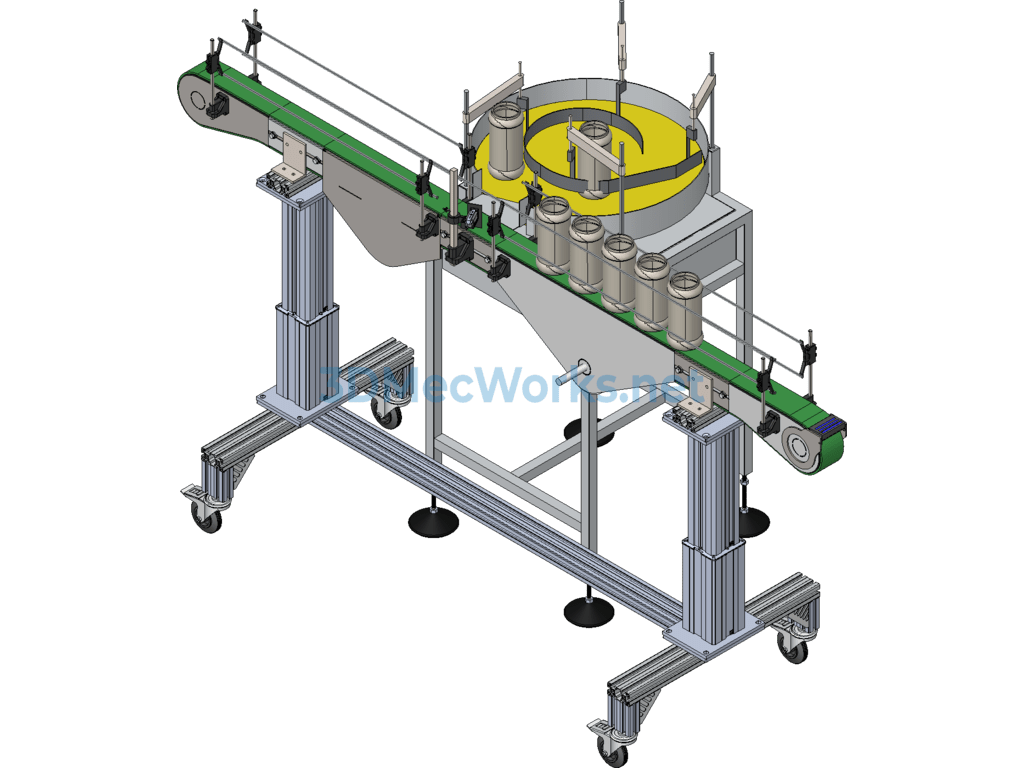 Glass Bottle Conveyor Table (conveyor) - SolidWorks - Free Download Glass Bottle Conveyor Table (conveyor) - Image 3