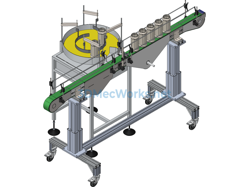 Glass Bottle Conveyor Table (conveyor) - SolidWorks - Free Download Glass Bottle Conveyor Table (conveyor) - Image 4