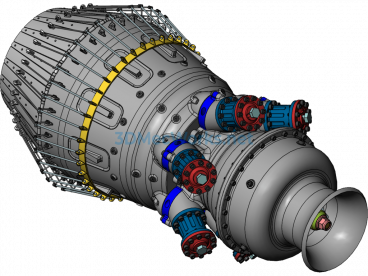 Aero-Engine (Aircraft Turbine Engine) - SolidWorks - Free Download