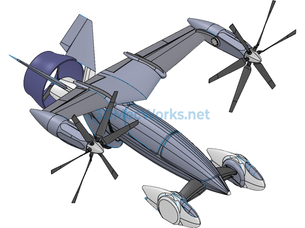Tf-X Flying Concept Car (proe Design) - Creo - Free Download Tf-X Flying Concept Car (proe Design)