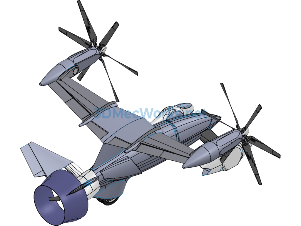 Tf-X Flying Concept Car (proe Design) - Creo - Free Download Tf-X Flying Concept Car (proe Design) - Image 2