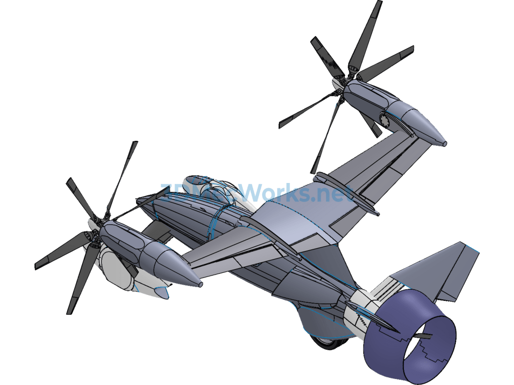 Tf-X Flying Concept Car (proe Design) - Creo - Free Download Tf-X Flying Concept Car (proe Design) - Image 3