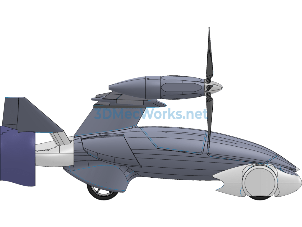 Tf-X Flying Concept Car (proe Design) - Creo - Free Download Tf-X Flying Concept Car (proe Design) - Image 5
