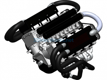 Bugatti Veyron W16 Sports Car Engine - SolidWorks - Free Download