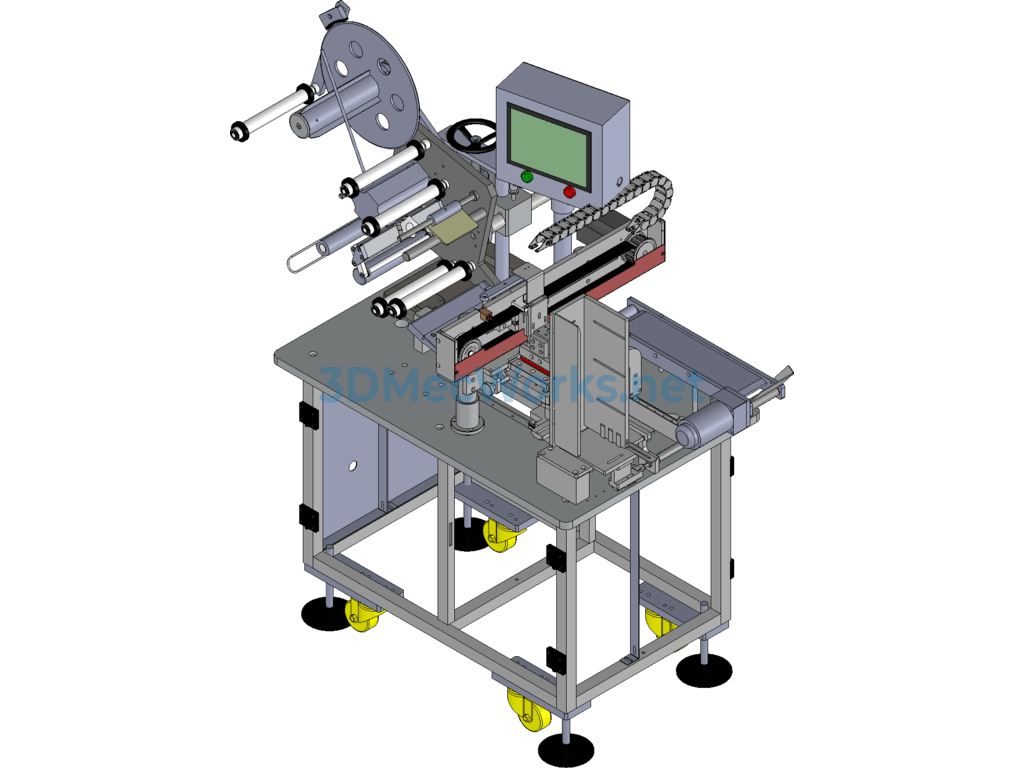 Third-Generation Mobile Phone Battery Labeling Machine (fully Automatic Four-Sided Labeling Machine) - SolidWorks - Free Download Third-Generation Mobile Phone Battery Labeling Machine (fully Automatic Four-Sided Labeling Machine)