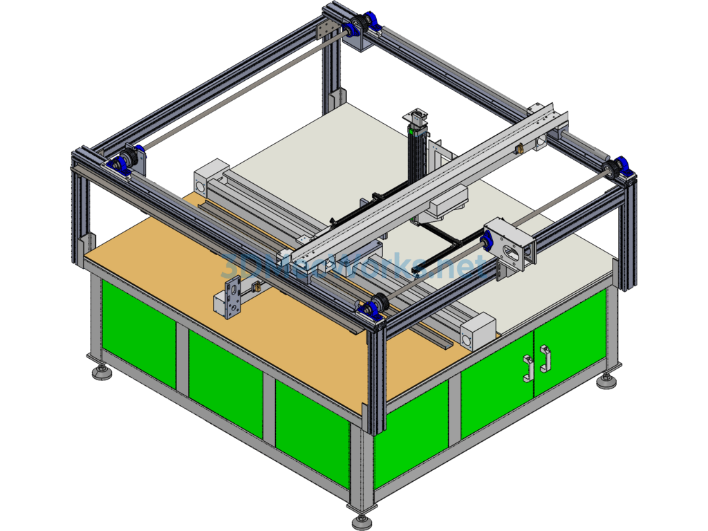 Five-Axis Automatic Adhesive Spraying Machine (complete Proe 5.0 Drawings) - Creo - Free Download Five-Axis Automatic Adhesive Spraying Machine (complete Proe 5.0 Drawings) - Image 3