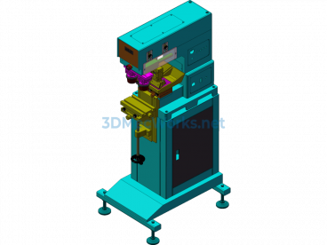 160 Two-Color Oil Tray Pad Printer (Already Mass-Produced By The Company) - SolidWorks - Free Download