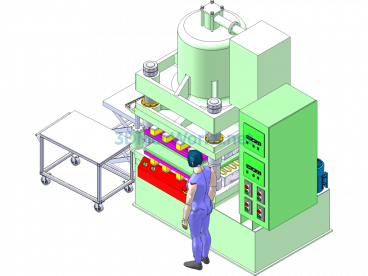 800T Heavy-Duty Rubber Pressing Machine - SolidWorks - Free Download