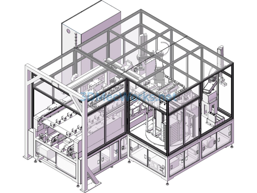 High-Efficiency Large Power Battery Encasement Machine (non-Standard Assembly Machine) - SolidWorks - Free Download High-Efficiency Large Power Battery Encasement Machine (non-Standard Assembly Machine) - Image 2