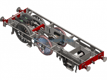 Steam Car Main Frame (Including Transmission And Engine) - SolidWorks - Free Download
