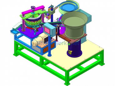 Cam Mechanism Bottle Cap Assembly Machine - SolidWorks - Free Download