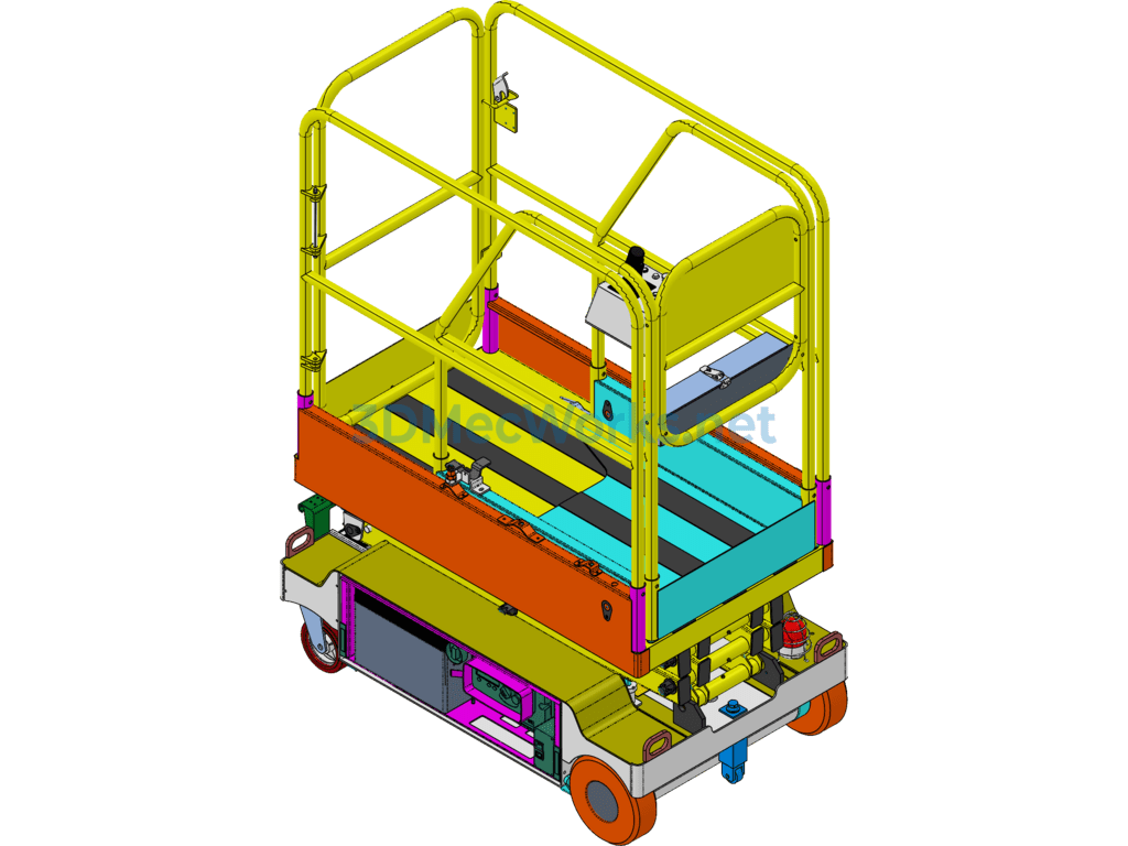 Self-Propelled Lift/lift Platform (circuit Diagram + 3d Model + Engineering Drawing) - ProE Creo.Elements - Free Download Self-Propelled Lift/lift Platform (circuit Diagram + 3d Model + Engineering Drawing) - Image 2