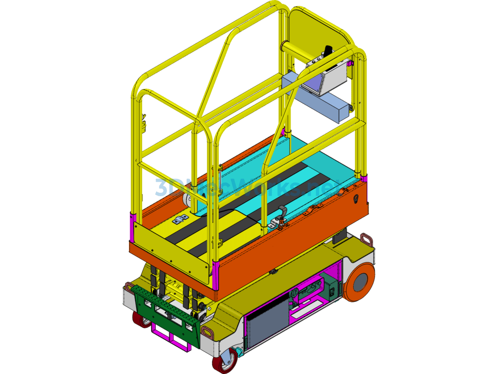 Self-Propelled Lift/lift Platform (circuit Diagram + 3d Model + Engineering Drawing) - ProE Creo.Elements - Free Download Self-Propelled Lift/lift Platform (circuit Diagram + 3d Model + Engineering Drawing) - Image 3