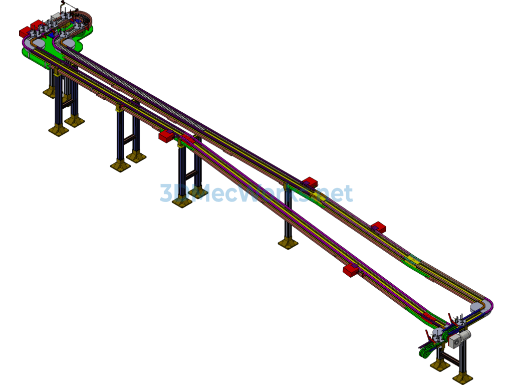 Automated Pallet Conveying for Uphill and Downhill Slopes - ProE Creo.Elements - Free Download Automated Pallet Conveying for Uphill and Downhill Slopes