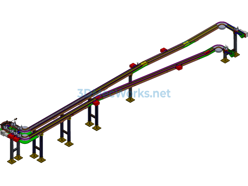 Automated Pallet Conveying for Uphill and Downhill Slopes - ProE Creo.Elements - Free Download Automated Pallet Conveying for Uphill and Downhill Slopes - Image 2