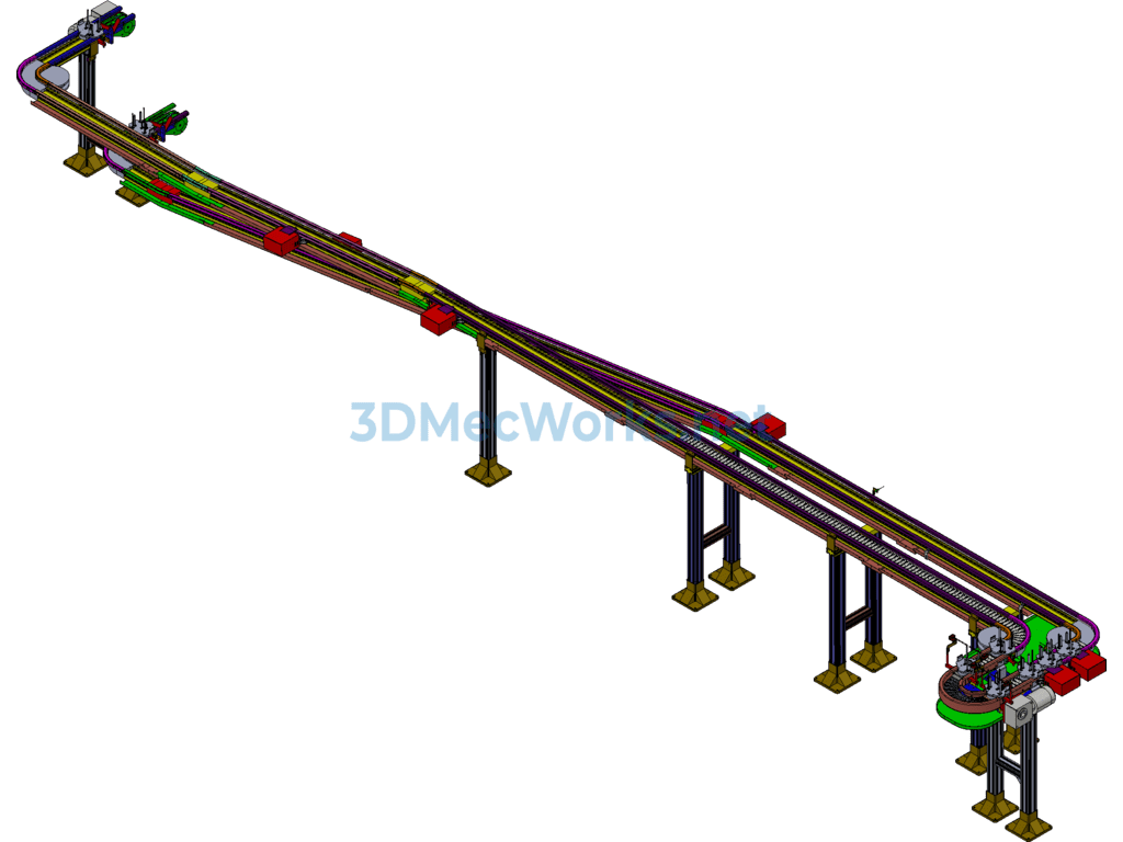 Automated Pallet Conveying for Uphill and Downhill Slopes - ProE Creo.Elements - Free Download Automated Pallet Conveying for Uphill and Downhill Slopes - Image 3