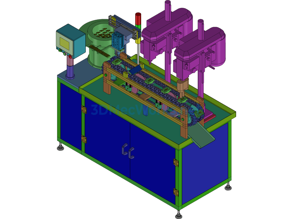 Chain Plate Automatic Tapping Machine - ProE Creo.Elements - Free Download Chain Plate Automatic Tapping Machine