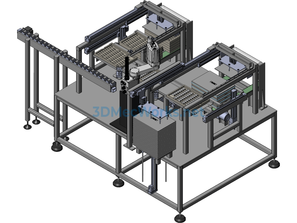 Film Lamination Palletizer Mechanical Equipment 3d Model - SolidWorks - Free Download Film Lamination Palletizer Mechanical Equipment 3d Model