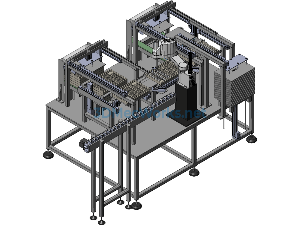 Film Lamination Palletizer Mechanical Equipment 3d Model - SolidWorks - Free Download Film Lamination Palletizer Mechanical Equipment 3d Model - Image 2