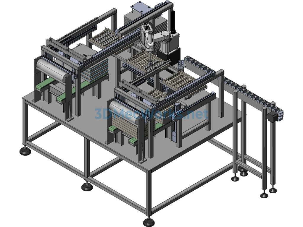 Film Lamination Palletizer Mechanical Equipment 3d Model - SolidWorks - Free Download Film Lamination Palletizer Mechanical Equipment 3d Model - Image 3