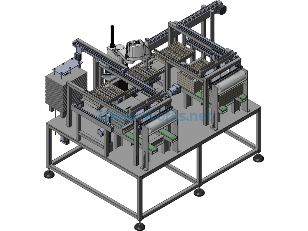 Film Lamination Palletizer Mechanical Equipment 3d Model - SolidWorks - Free Download Film Lamination Palletizer Mechanical Equipment 3d Model - Image 4