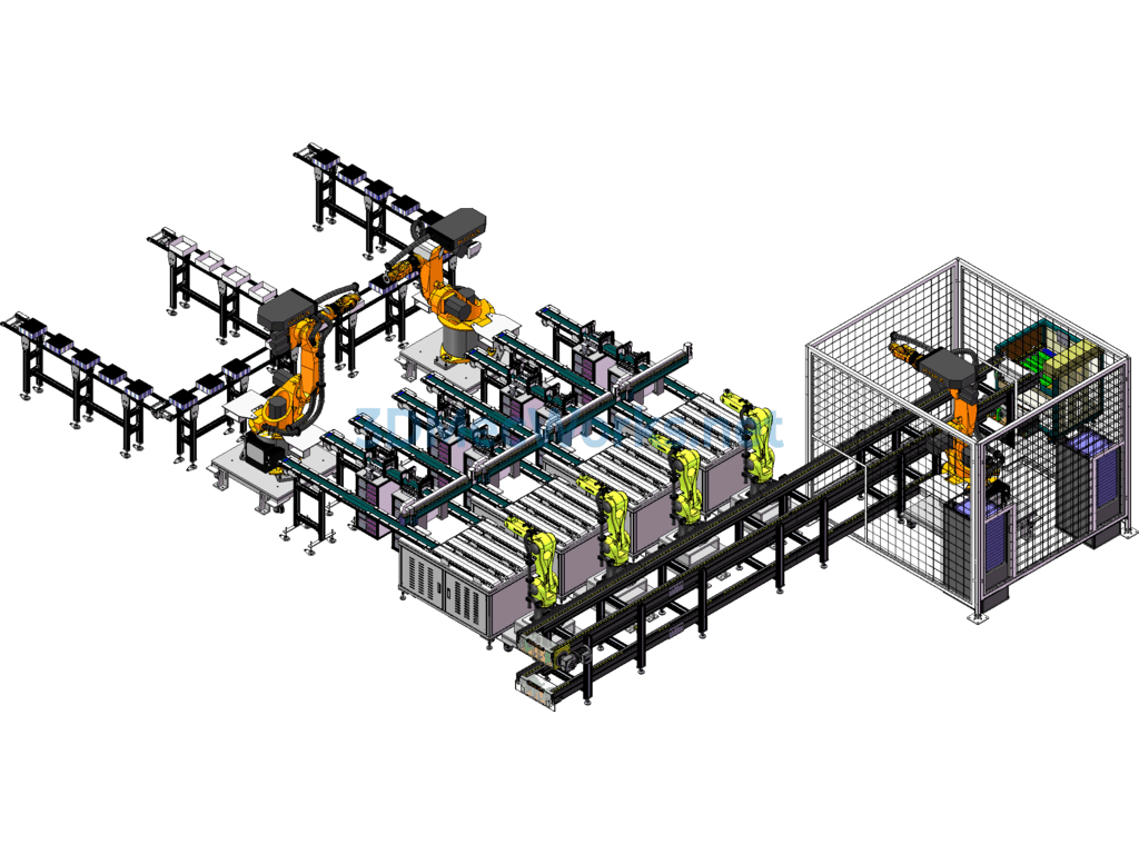 Design of a Battery Cell Double-Speed Chain Production Line - SolidWorks - Free Download Design of a Battery Cell Double-Speed Chain Production Line - Image 4