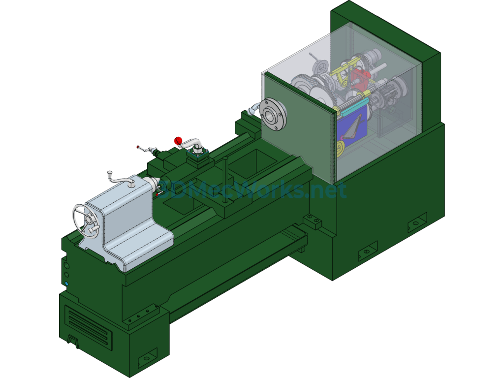 Ordinary Lathe Ca6140 Ultra-Detailed 3d Drawings - ProE Creo.Elements - Free Download Ordinary Lathe Ca6140 Ultra-Detailed 3d Drawings - Image 4
