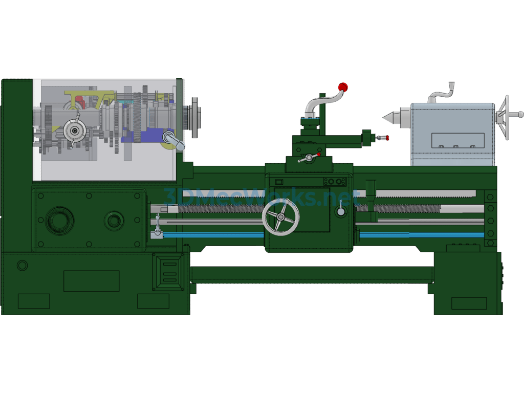 Ordinary Lathe Ca6140 Ultra-Detailed 3d Drawings - ProE Creo.Elements - Free Download Ordinary Lathe Ca6140 Ultra-Detailed 3d Drawings - Image 5