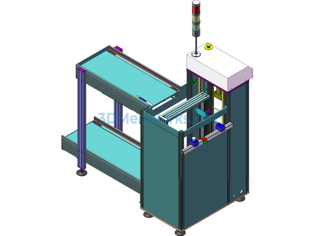 Smt Assembly Line Online Equipment: Pcb Loader Connection Platform - SolidWorks - Free Download Smt Assembly Line Online Equipment: Pcb Loader Connection Platform - Image 3