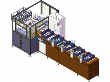 3D Caliper Disassembly And Cleaning Line Connection Equipment - SolidWorks - Free Download