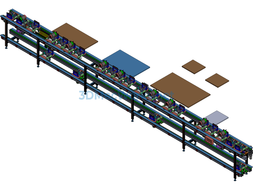 Double-Speed Chain Conveyor Motor Automatic Twisting Machine and Tooling Fixture Assembly Line - ProE Creo.Elements - Free Download Double-Speed Chain Conveyor Motor Automatic Twisting Machine and Tooling Fixture Assembly Line