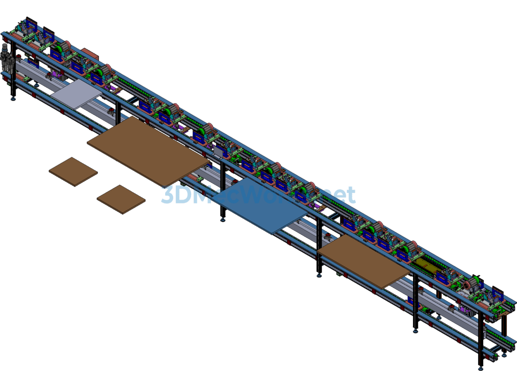 Double-Speed Chain Conveyor Motor Automatic Twisting Machine and Tooling Fixture Assembly Line - ProE Creo.Elements - Free Download Double-Speed Chain Conveyor Motor Automatic Twisting Machine and Tooling Fixture Assembly Line - Image 3