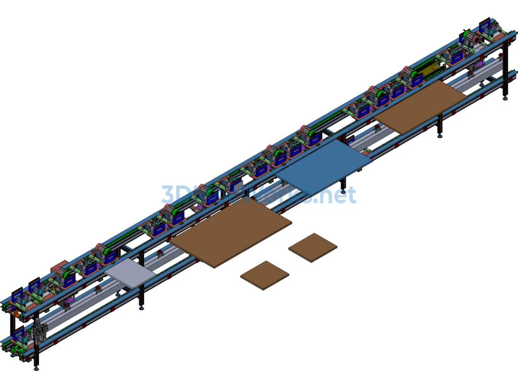 Double-Speed Chain Conveyor Motor Automatic Twisting Machine and Tooling Fixture Assembly Line - ProE Creo.Elements - Free Download Double-Speed Chain Conveyor Motor Automatic Twisting Machine and Tooling Fixture Assembly Line - Image 4