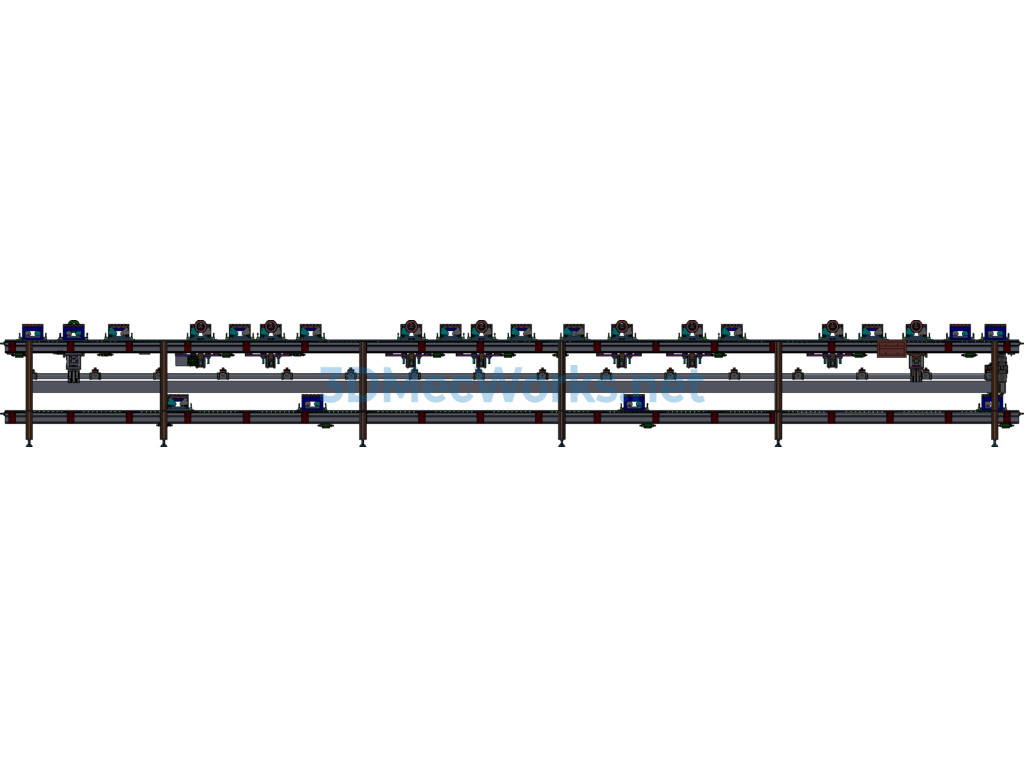 Double-Speed Chain Conveyor Motor Automatic Twisting Machine and Tooling Fixture Assembly Line - ProE Creo.Elements - Free Download Double-Speed Chain Conveyor Motor Automatic Twisting Machine and Tooling Fixture Assembly Line - Image 5