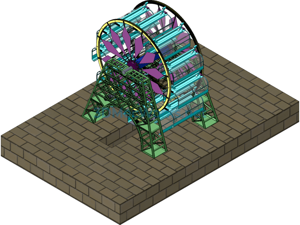 Ferris Wheel Intelligent Three-Dimensional Parking Garage, Rotating Three-Dimensional Parking Garage - SolidWorks - Free Download Ferris Wheel Intelligent Three-Dimensional Parking Garage, Rotating Three-Dimensional Parking Garage - Image 2