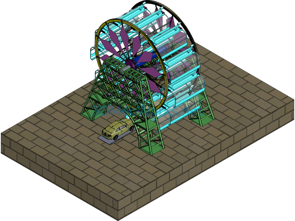 Ferris Wheel Intelligent Three-Dimensional Parking Garage, Rotating Three-Dimensional Parking Garage - SolidWorks - Free Download Ferris Wheel Intelligent Three-Dimensional Parking Garage, Rotating Three-Dimensional Parking Garage - Image 4