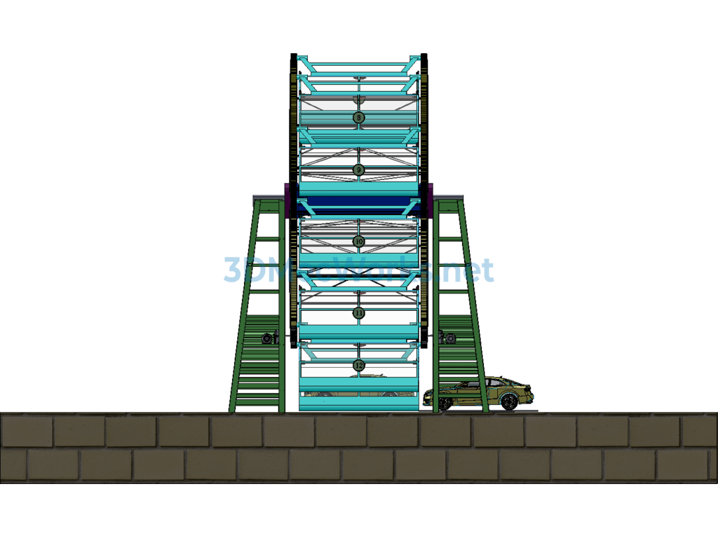 Ferris Wheel Intelligent Three-Dimensional Parking Garage, Rotating Three-Dimensional Parking Garage - SolidWorks - Free Download Ferris Wheel Intelligent Three-Dimensional Parking Garage, Rotating Three-Dimensional Parking Garage - Image 5