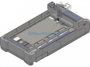 500-Watt Fiber Laser Cutting Machine (Mature Product Model 3015) - SolidWorks - Free Download