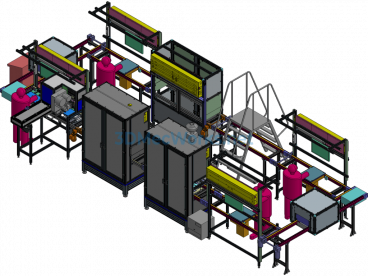 3D Model Of An Assembly Line - Exported - Free Download