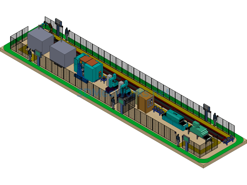Gear Shaft Machining Production Line - SolidWorks - Free Download Gear Shaft Machining Production Line