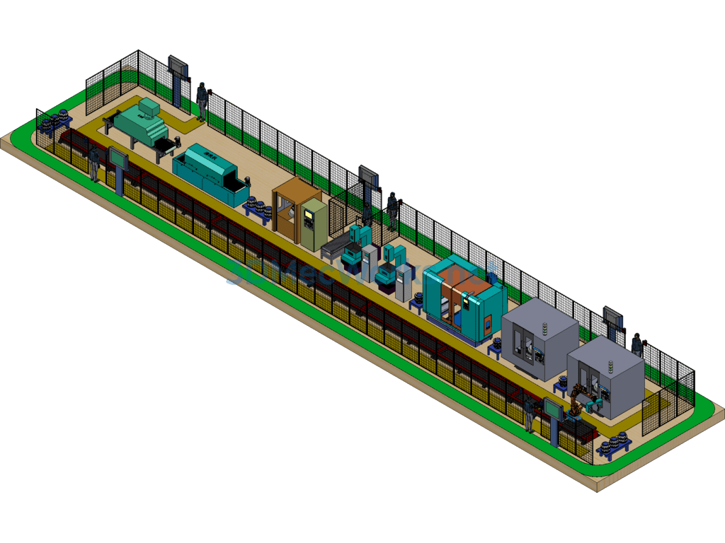 Gear Shaft Machining Production Line - SolidWorks - Free Download Gear Shaft Machining Production Line - Image 3