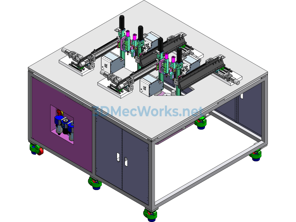 Automatic Pre-Assembly Flange Equipment - SolidWorks - Free Download Automatic Pre-Assembly Flange Equipment