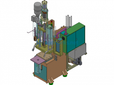 20-Ton Vertical Injection Molding Machine - SolidWorks - Free Download