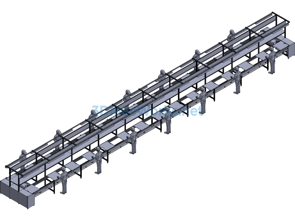 Dual-Speed Chain Production Line - SolidWorks - Free Download Dual-Speed Chain Production Line