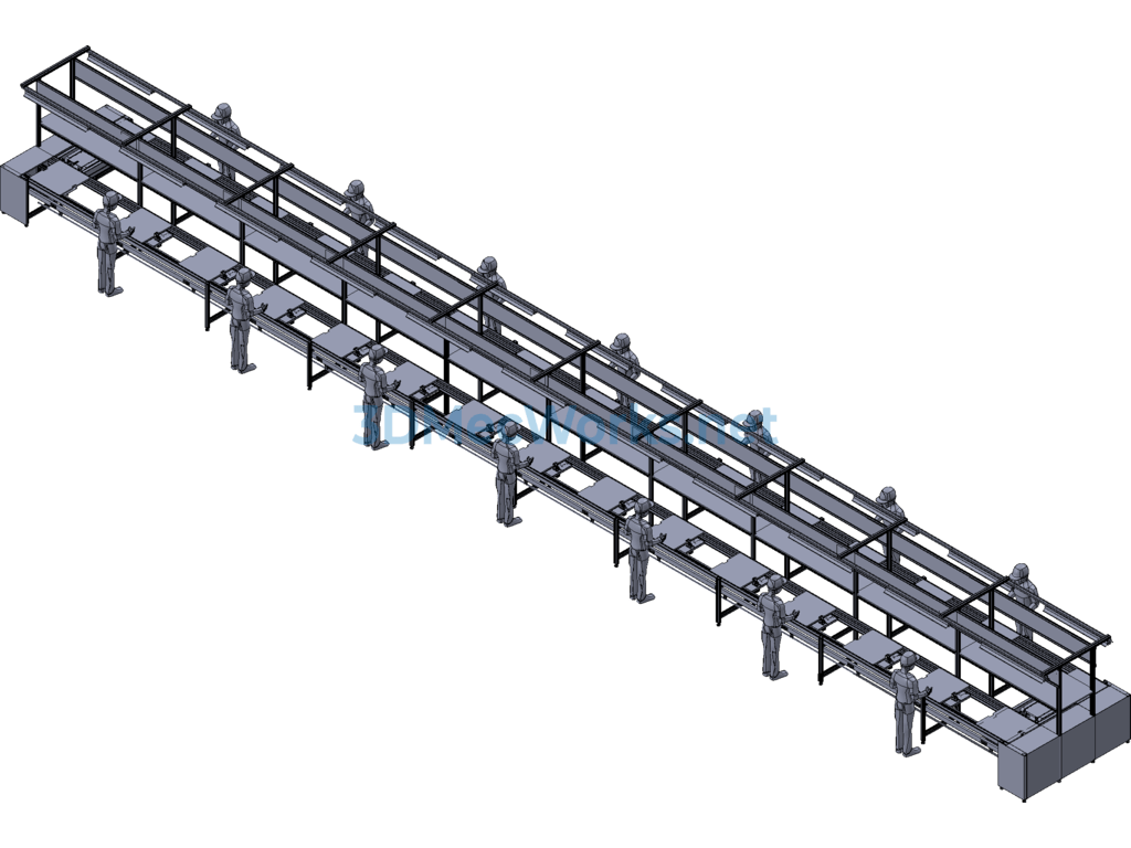 Dual-Speed Chain Production Line - SolidWorks - Free Download Dual-Speed Chain Production Line - Image 2